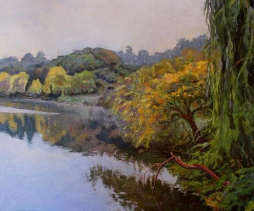 "North Shore, Lake Temescal" Acrylic on Canvas