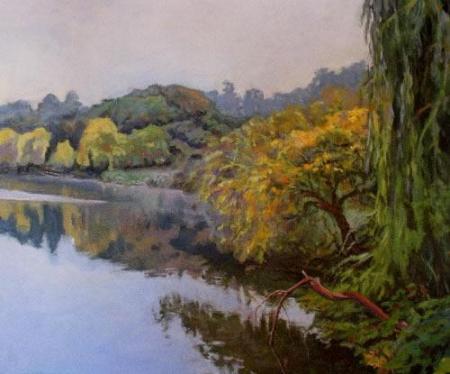 "North Shore, Lake Temescal" Acrylic on Canvas