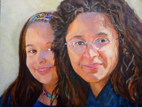 "Maddy and Sonali" Acrylic on Canvas